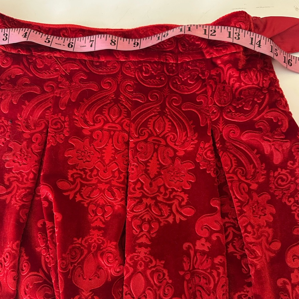 Sugar Thrillz/Dolls Kill Red December Dilemma Embossed Brocade Mini Skirt NWT S - Picture 14 of 16